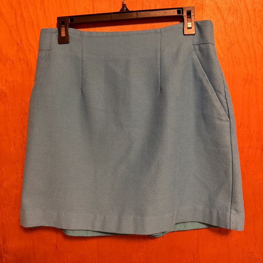 Ann Taylor‎ Sky Blue Textured Mini Skirt